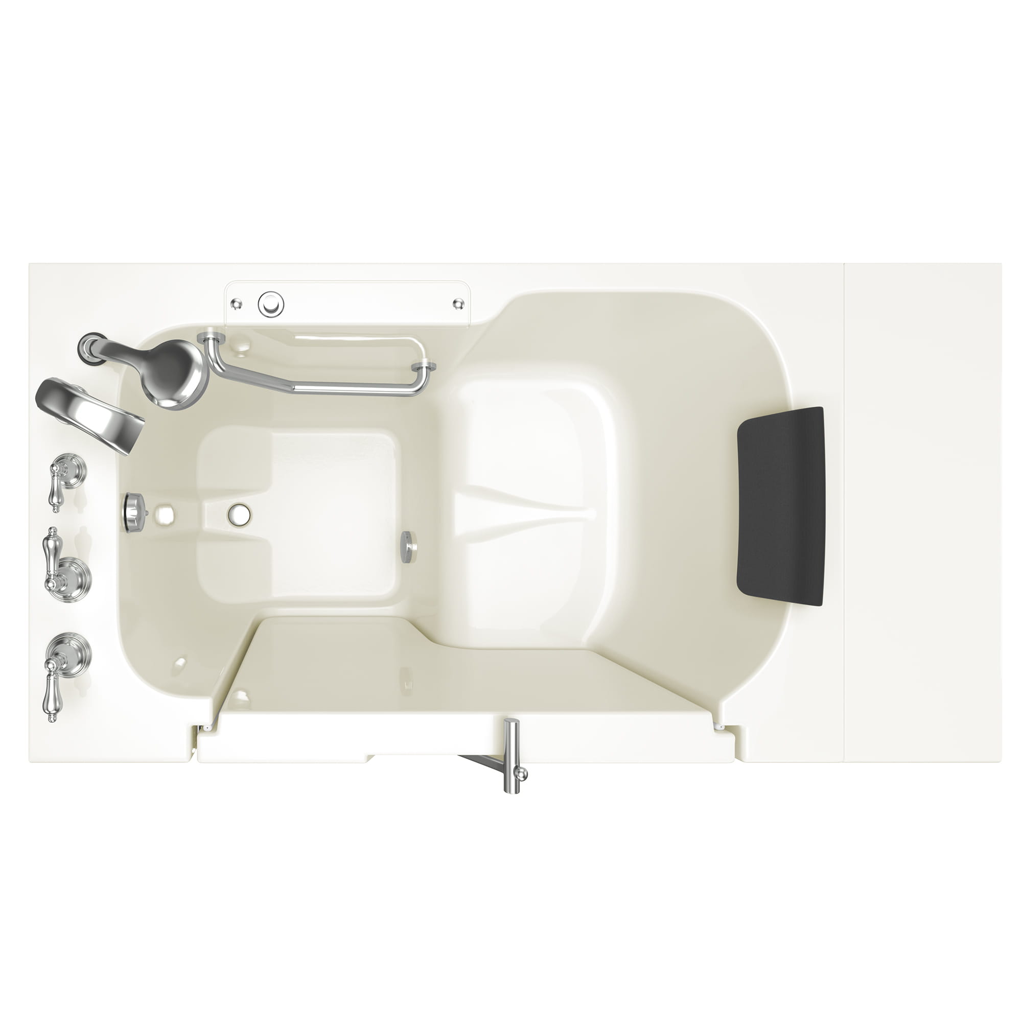 Gelcoat Premium Series 32 x 52  Inch Walk in Tub With Soaker System   Left Hand Drain With Faucet WIB LINEN
